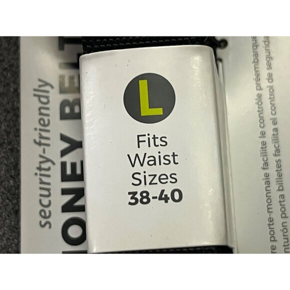 Travelon Money Belt Security Friendly Black L 38-40 Hidden Zipper Pocket NEW - Picture 5 of 14